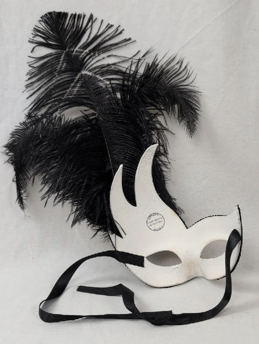 VENETIAN Gold and Black Feathered Masquerade Mask